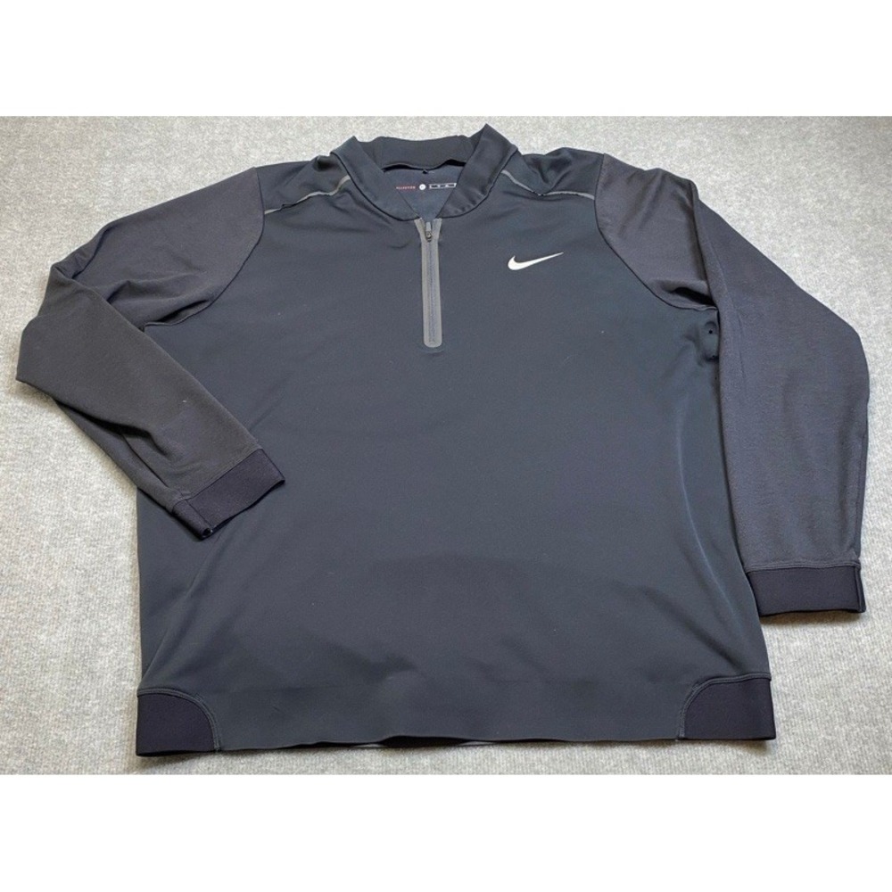 Nike Tiger Woods Collection Pullover Mens XL Black Quarter Zip 619756-010